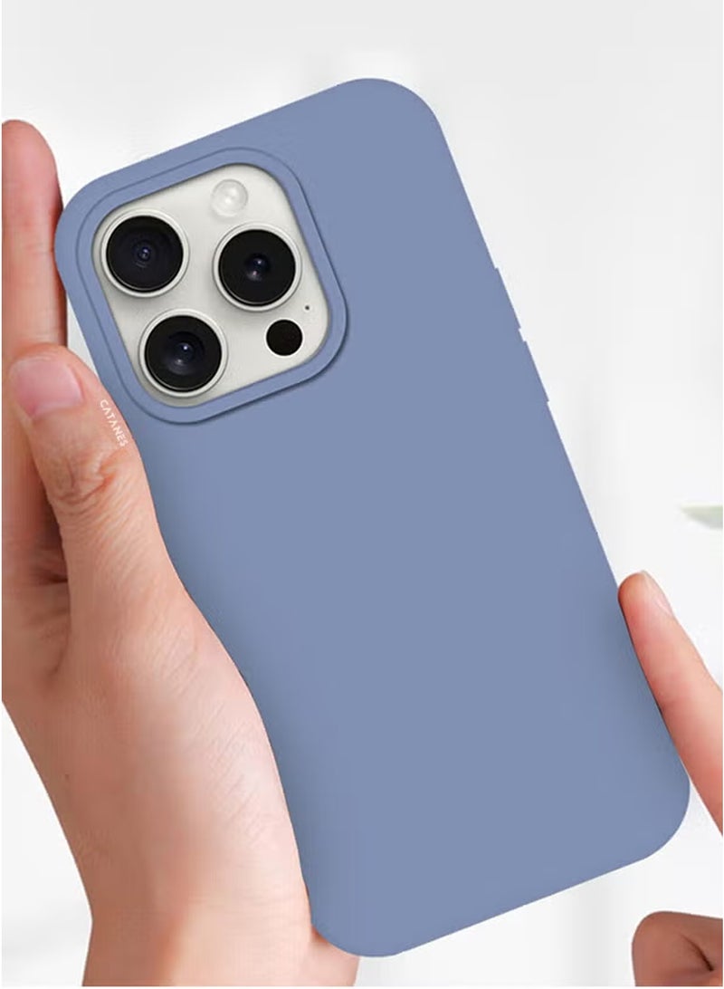 CATANES iPhone 15 Pro Max Case Silicone Case Cover Durable and Anti Scratch Back Cover Light Blue  - Image 5