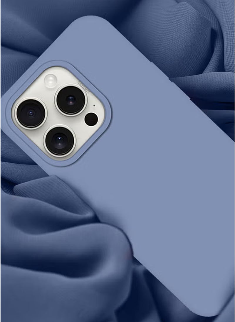 CATANES iPhone 15 Pro Max Case Silicone Case Cover Durable and Anti Scratch Back Cover Light Blue  - Image 3
