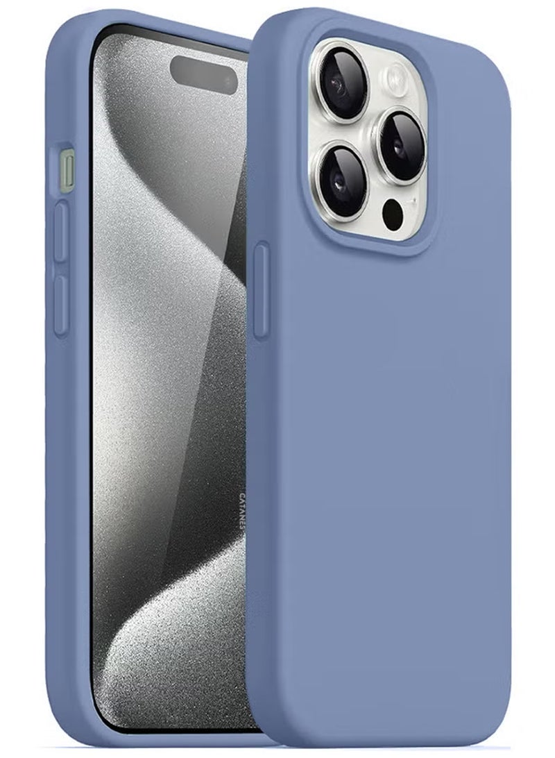 CATANES iPhone 15 Pro Max Case Silicone Case Cover Durable and Anti Scratch Back Cover Light Blue  - Image 4