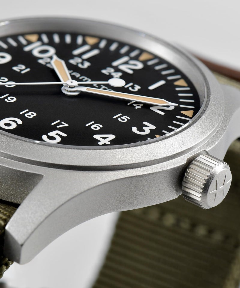 Hamilton Watch Khaki Field Swiss Mechanical Watch 42mm Case, Black Dial, Green Textile NATO Strap (Model: H69529933) - Image 2