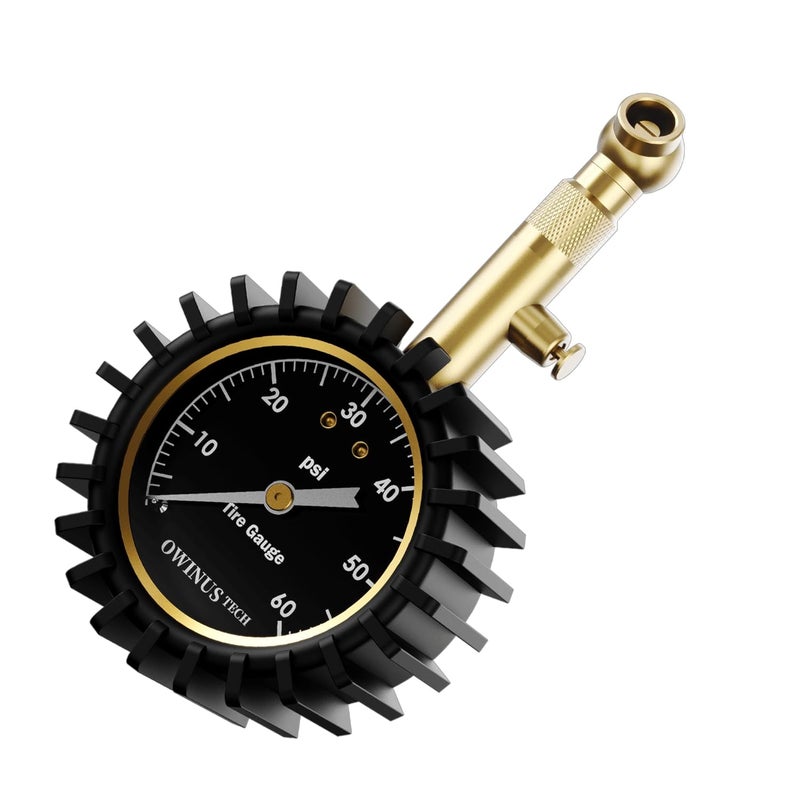 OWINUSTECH Tire Pressure Gauge,3-60 PSI Tire Gauges for Tire Pressure 2" Glowing Dial Air Pressure Gauge for Tires,Tire Pressure Gauge for Cars,Car Gifts Car Stuff for Men,Car Guys. - Image 1