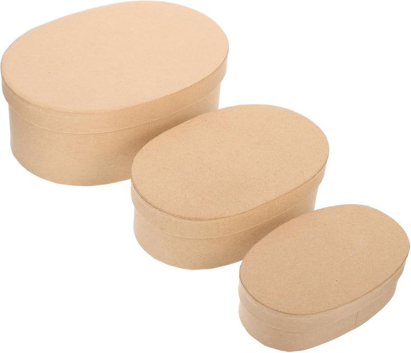 Hoement 3pcs Candy Holder Cookie Packaging Container Kraft Paper Dessert Boxes Favor Boxes for Parties Birthday - Image 1