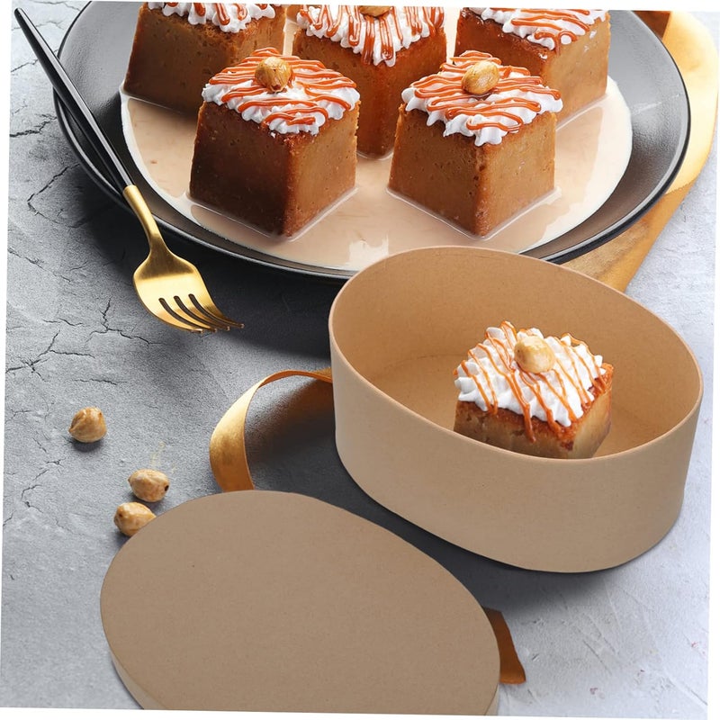 Hoement 3pcs Candy Holder Cookie Packaging Container Kraft Paper Dessert Boxes Favor Boxes for Parties Birthday - Image 4
