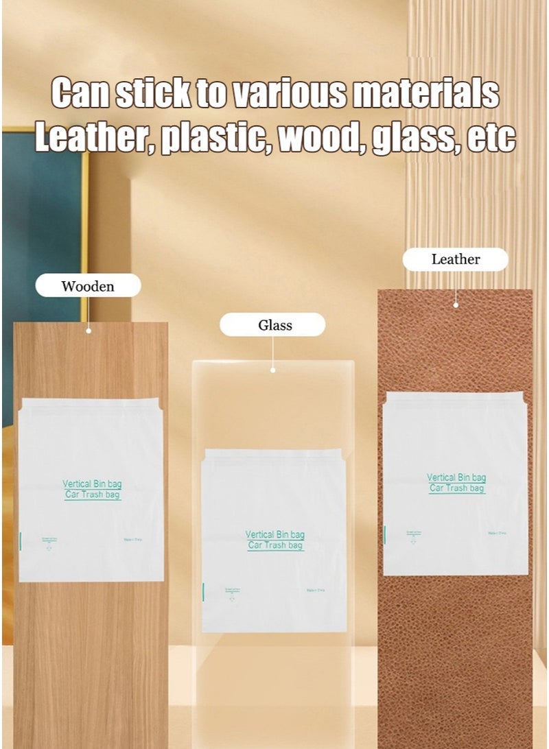 Disposable Vertical Car Trash Bags with Adhesive Backing, Leakproof & Waterproof Design, Multipurpose for Travel, Road Trips & Long Drives, Easy to Use & Disposable, Keep Your Car Clean, 10-Pack Large Capacity - Image 4