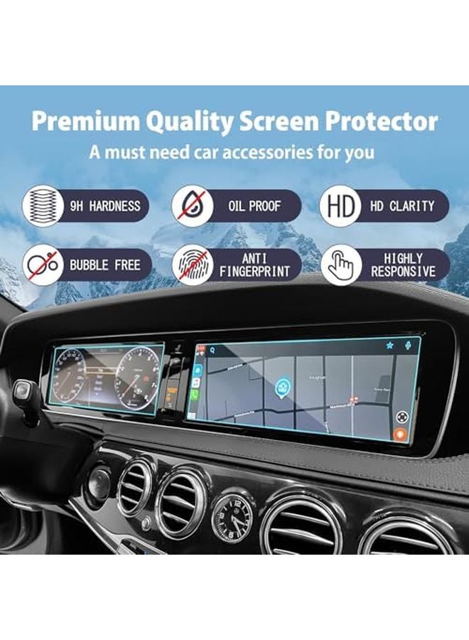 2014 2017 Benz S Class W222 12 3 Inch Touchscreen Tempered Glass Screen Protector 2PCS - Image 4