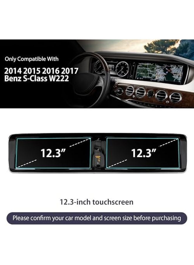 2014 2017 Benz S Class W222 12 3 Inch Touchscreen Tempered Glass Screen Protector 2PCS - Image 3