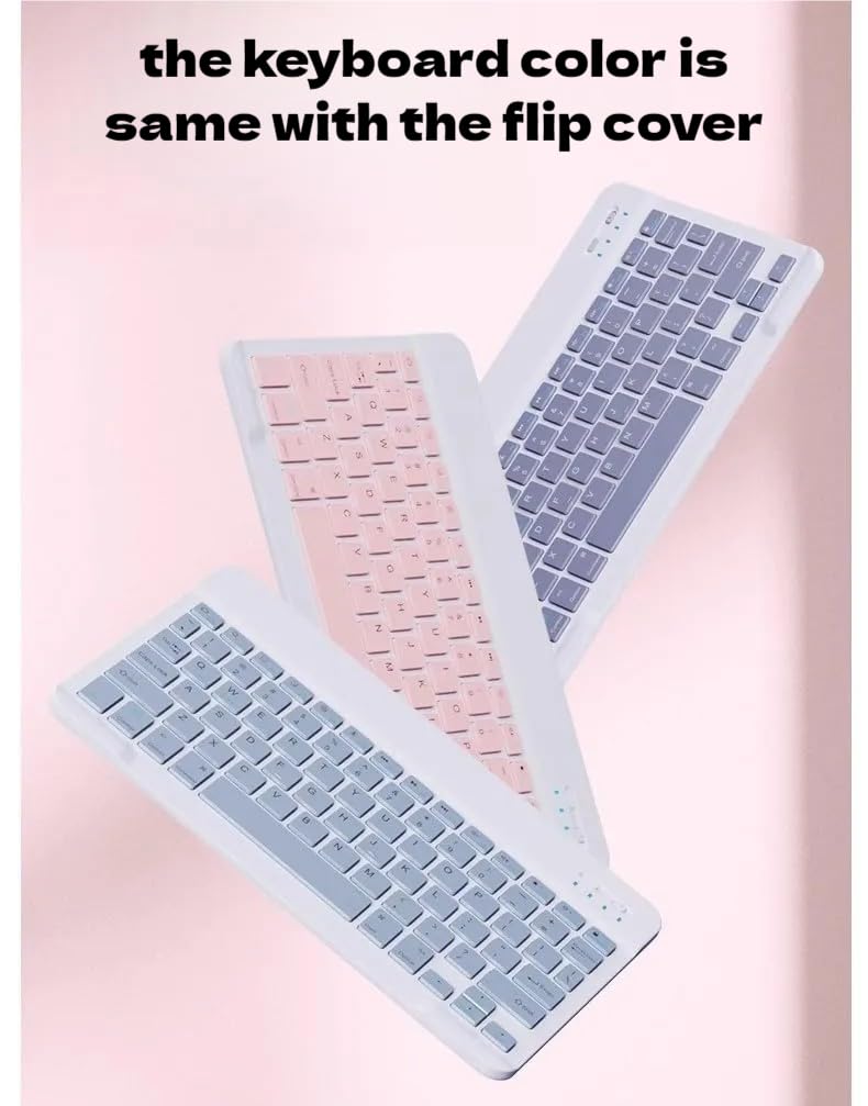 NUWONAYA Keyboard Case for Xiaomi Redmi Pad SE 8.7" 2024, Slim Flip Case with Magnetically Detachable Candy Color Bluetooth Keyboard,Black - Image 5