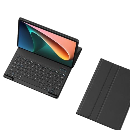 NUWONAYA Keyboard Case for Xiaomi Redmi Pad SE 8.7" 2024, Slim Flip Case with Magnetically Detachable Candy Color Bluetooth Keyboard,Black - Image 1