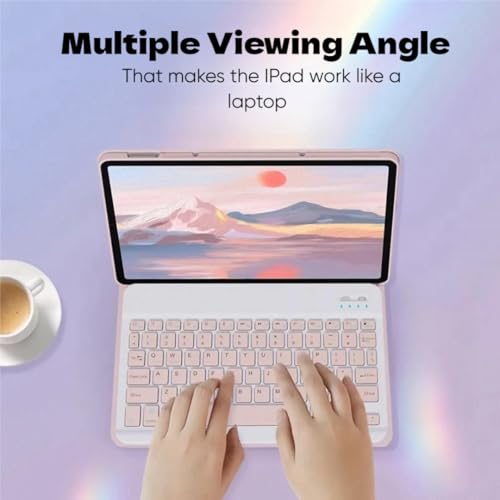 NUWONAYA Keyboard Case for Xiaomi Redmi Pad SE 8.7" 2024, Slim Flip Case with Magnetically Detachable Candy Color Bluetooth Keyboard,Black - Image 3