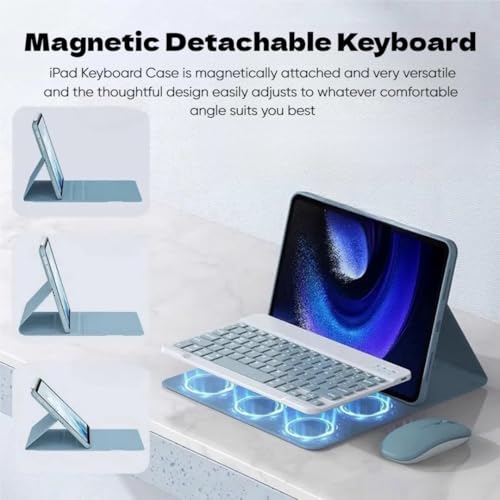 NUWONAYA Keyboard Case for Xiaomi Redmi Pad SE 8.7" 2024, Slim Flip Case with Magnetically Detachable Candy Color Bluetooth Keyboard,Black - Image 2