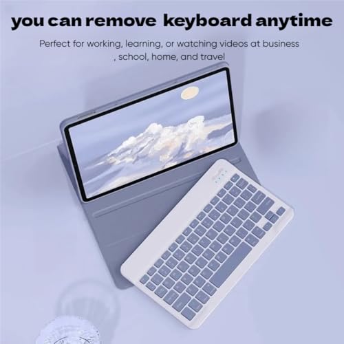 NUWONAYA Keyboard Case for Xiaomi Redmi Pad SE 8.7" 2024, Slim Flip Case with Magnetically Detachable Candy Color Bluetooth Keyboard,Black - Image 4
