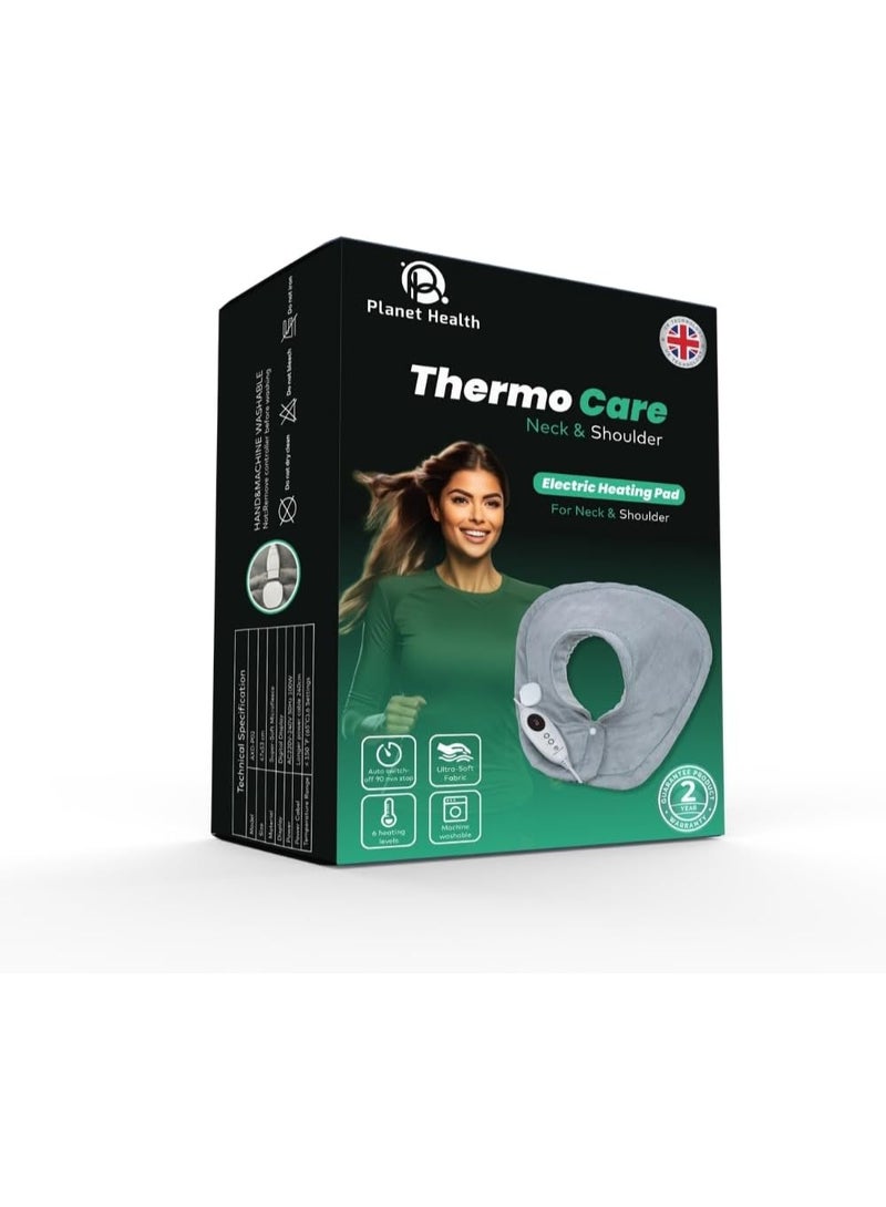 صحة الكوكب وسادة تدفئة كهربائية من ثيرموكير للرقبة والكتفين، مصنوعة من قماش فائق النعومة مع خاصية الإيقاف التلقائي، قابلة للغسل في الغسالة، ضمان لمدة عامين - Image 1
