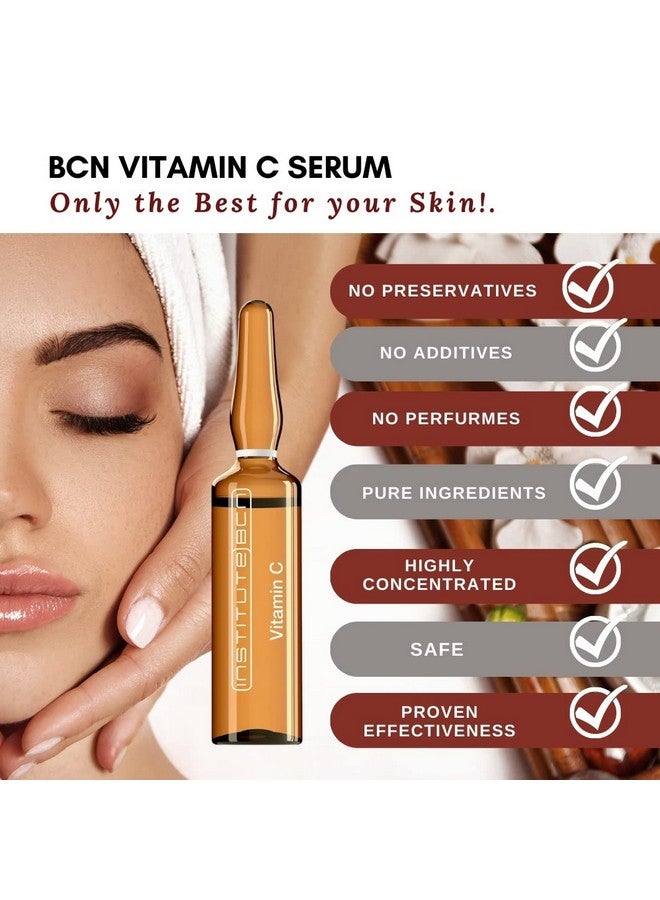 INSTITUTE BCN Vitamin C Serum Ampoules Pure Vitamin C Serum For Face 20% Skin Brightening Dark Spot Correcting Anti Ageing Serum Made In Spain 10 X 5 Ml. - Image 5
