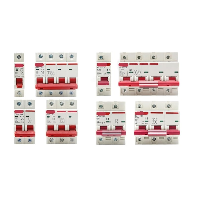 DZ47 1P 125A نوع C قاطع دائرة مصغر MCB 400V 35mm 6KA واقي من زيادة الحمل والدائرة القصيرة - Image 2