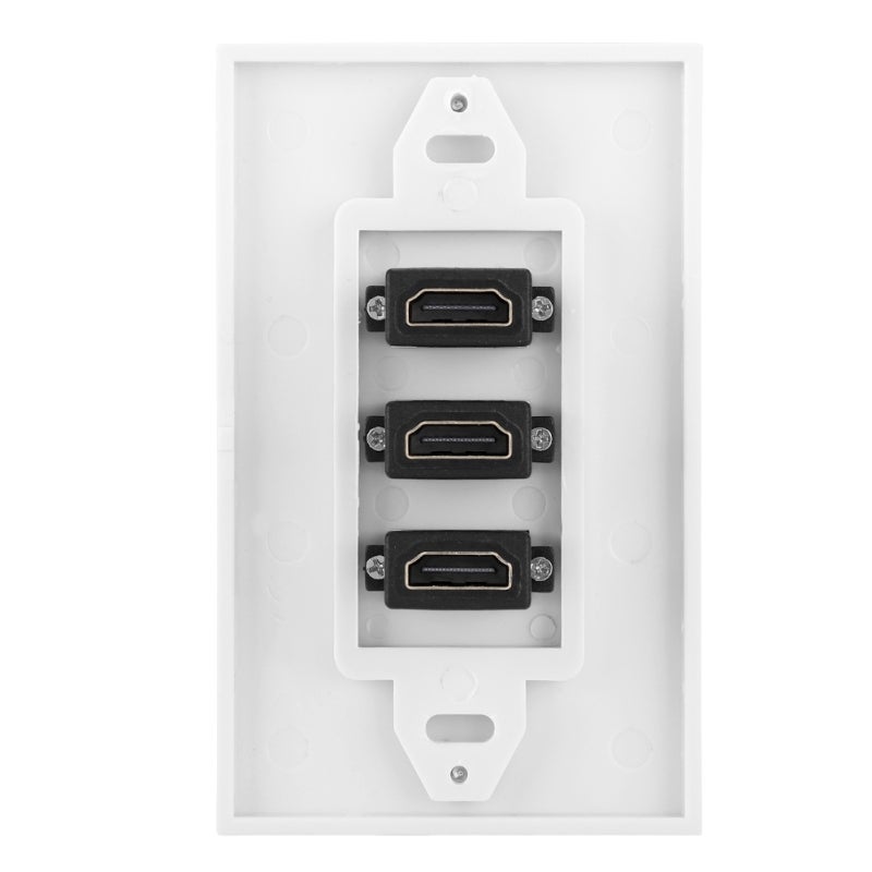 3-Port HDMI Panel: ABS Flame Retardant Sturdy Material - Easy Connection Flexible Wiring HDMI Video Socket for Engineering Wiring - Image 5