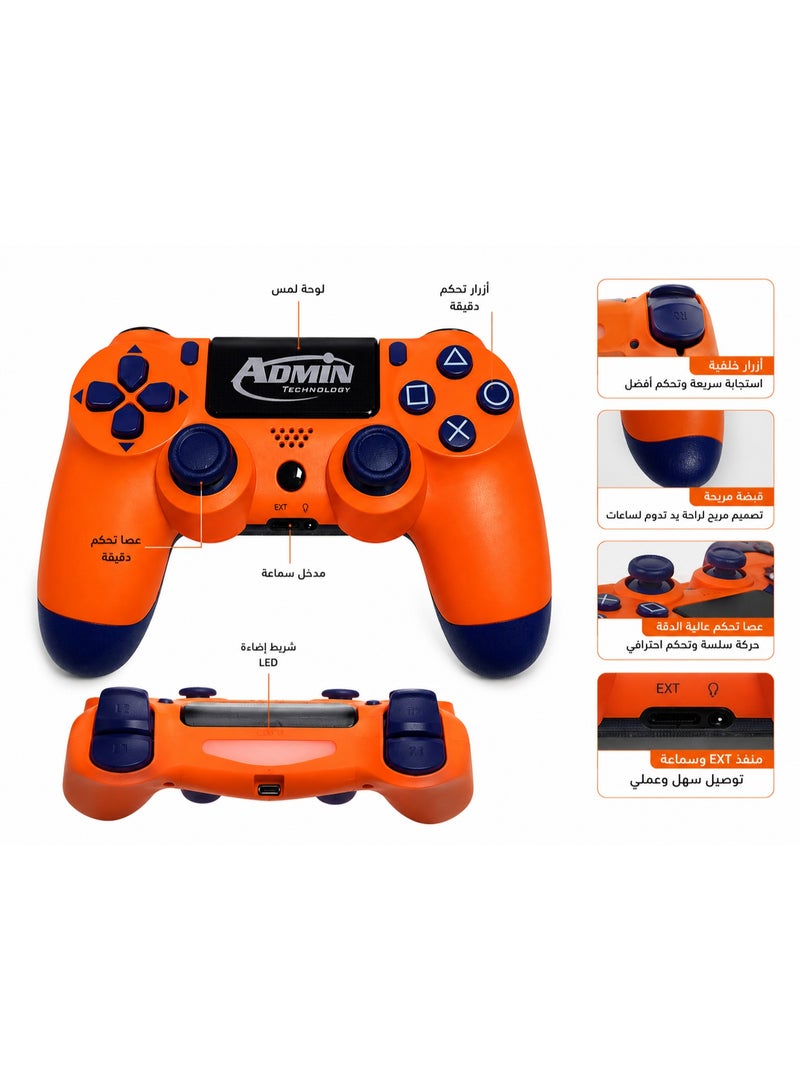ADMIN TECHNOLOGY Professional Wireless Controller for PlayStation 4 (PS4/Slim/Pro/) with 6-Axis Motion Sensor, Interactive Touchpad, 3.5mm Audio Jack, and Dual Vibration - High-Precision Royal Blue Gamepad - Admin Technology - Image 3