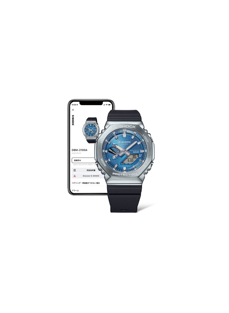 Casio G-Shock GBM-2100A-2B Analog Digital Tough Solar Bluetooth Men's Watch 200M Water Resistant Blue Dial - Image 3