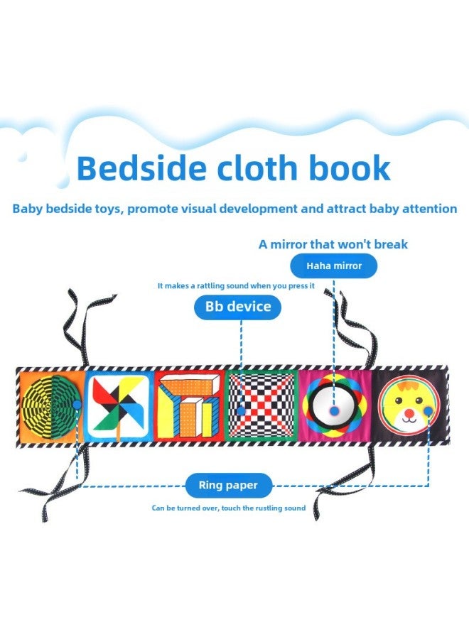Export Children's Educational Early Education Toys Infant Black And White Color Bed Walls Ha-ha Mirror Cloth Book Bed Walls Toys-Color:Black And White 6970-2 (including Bb Device) Opp Bag - Image 3