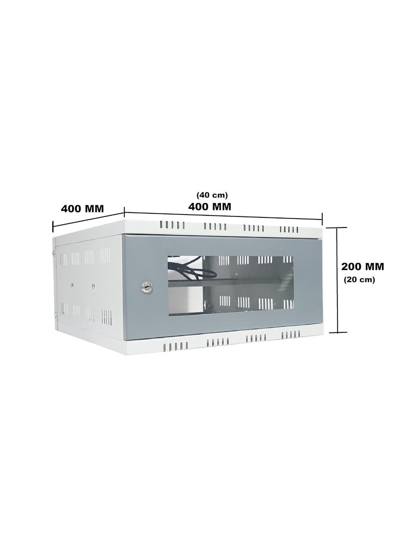 Sanmark - Sanmark 3U CCTV DVR RackServerNVRNetwork Protector Rack Transparent Glass Door with 3 Power Socket Plug Cabinet Box Metal 3U Size40cm X 40cm X 20cm - Image 1