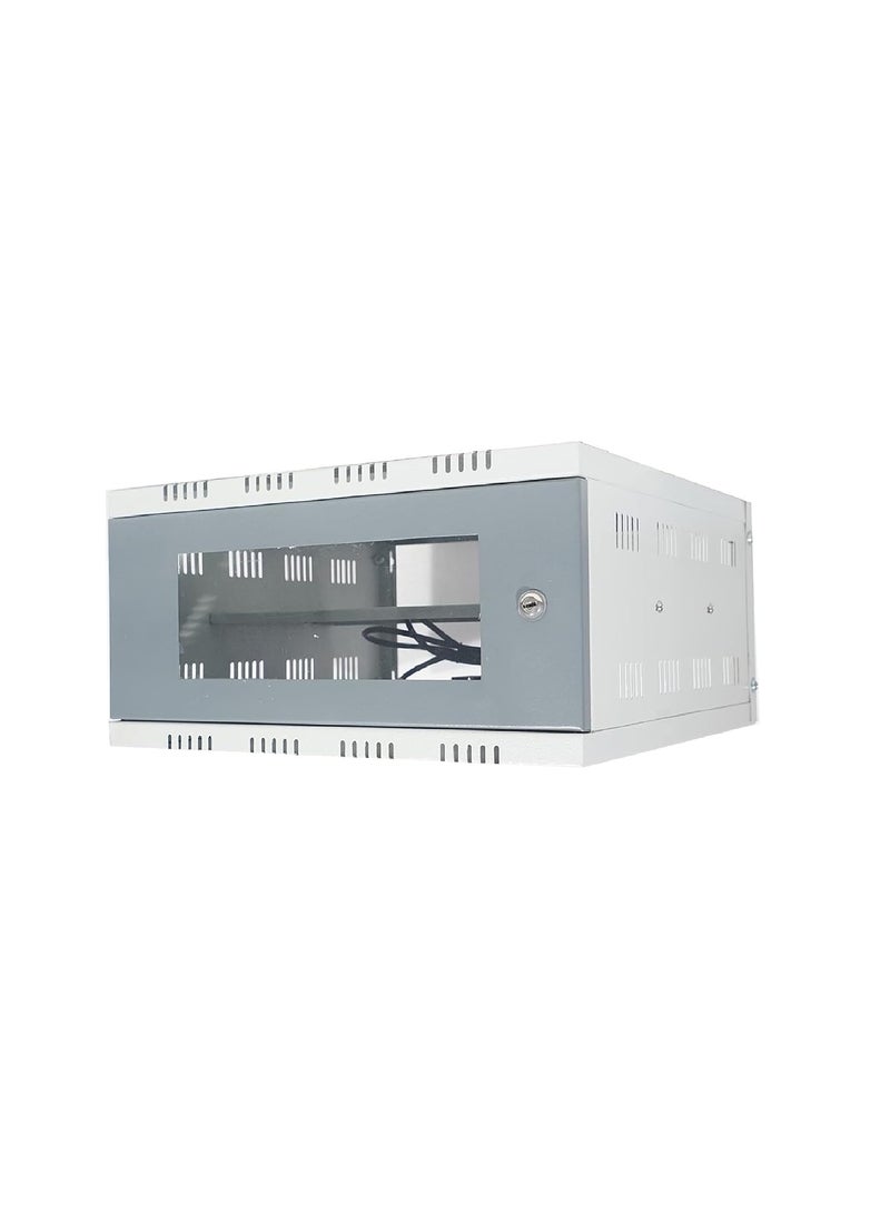 Sanmark - Sanmark 3U CCTV DVR RackServerNVRNetwork Protector Rack Transparent Glass Door with 3 Power Socket Plug Cabinet Box Metal 3U Size40cm X 40cm X 20cm - Image 1
