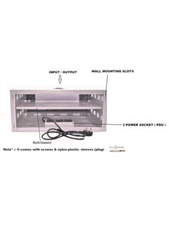Sanmark Sanmark 3U CCTV DVR RackServerNVRNetwork Protector Rack Transparent Glass Door with 3 Power Socket Plug Cabinet Box Metal 3U Size40cm X 40cm X 20cm  - Image 4