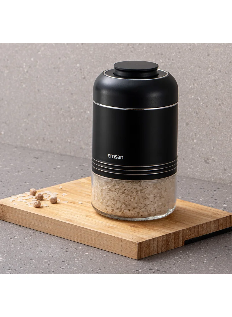 emsan Moko Storage Jar 650 ml Black