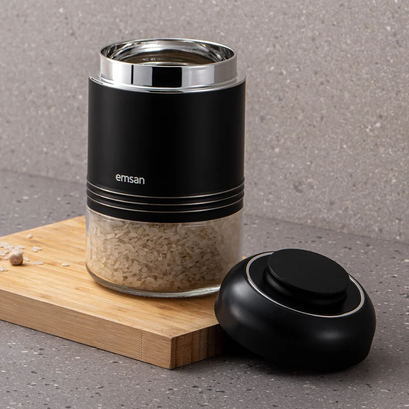 emsan Moko Storage Jar 650 ml Black