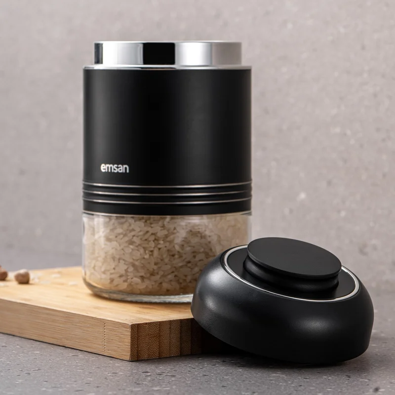 emsan Moko Storage Jar 650 ml Black