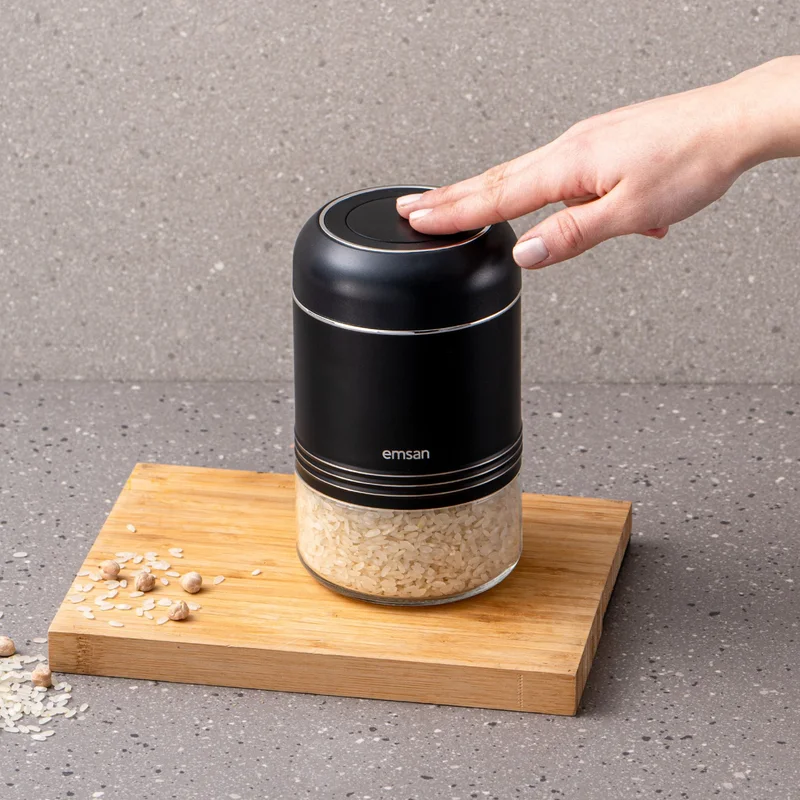emsan Moko Storage Jar 650 ml Black