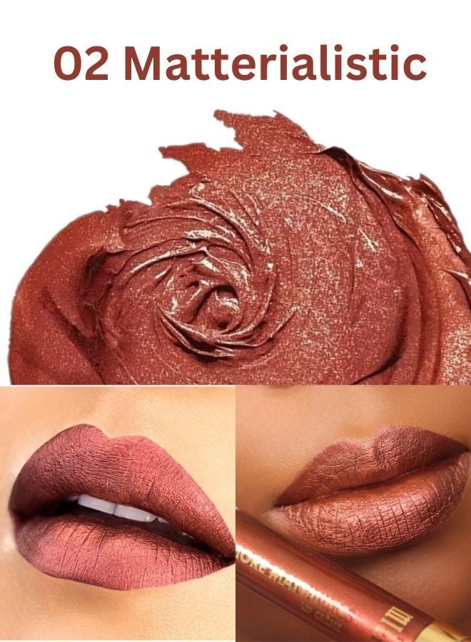 Milani Amore Matte Lip Crème, Shade 2 Matterialistic, 6g - Long-Lasting, Full Coverage Matte Liquid Lipstick - Image 2