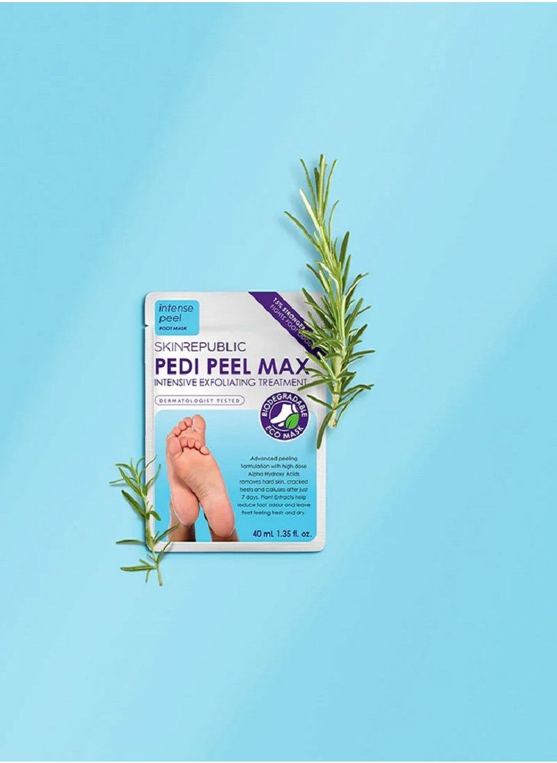 SKIN REPUBLIC Skin Republic Pedi Foot Peel Max 15% stronger acids removes severely dry skin and cracked heels after 7 days, fights foot odour (1 pair) 40ml  - Image 5