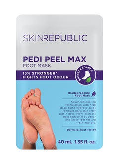 SKIN REPUBLIC Skin Republic Pedi Foot Peel Max 15% stronger acids removes severely dry skin and cracked heels after 7 days, fights foot odour (1 pair) 40ml  - Image 1