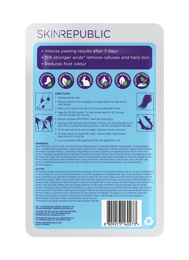 SKIN REPUBLIC Skin Republic Pedi Foot Peel Max 15% stronger acids removes severely dry skin and cracked heels after 7 days, fights foot odour (1 pair) 40ml  - Image 2