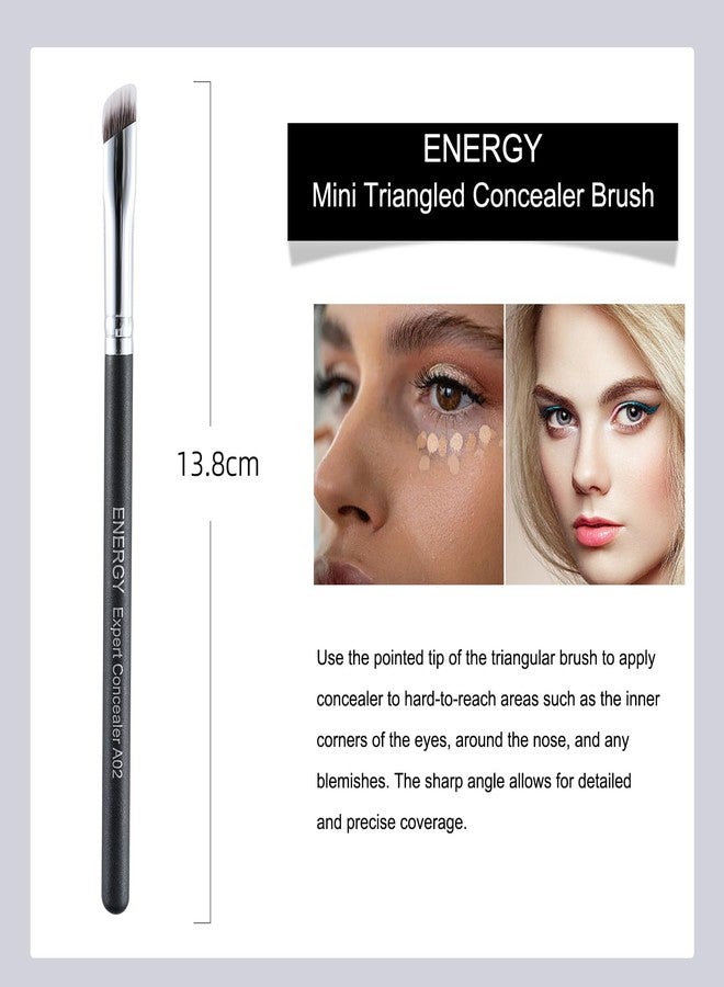 ENERGY Angled Concealer Brush Under Eye Premium Makeup Brush for Concealer Foundation Eyeshadow Nose Contours with Liquid Cream Powder Blending Contouring Vegan Eye Brush A02 - Image 4
