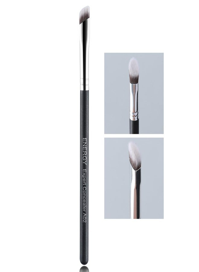 ENERGY Angled Concealer Brush Under Eye Premium Makeup Brush for Concealer Foundation Eyeshadow Nose Contours with Liquid Cream Powder Blending Contouring Vegan Eye Brush A02 - Image 1