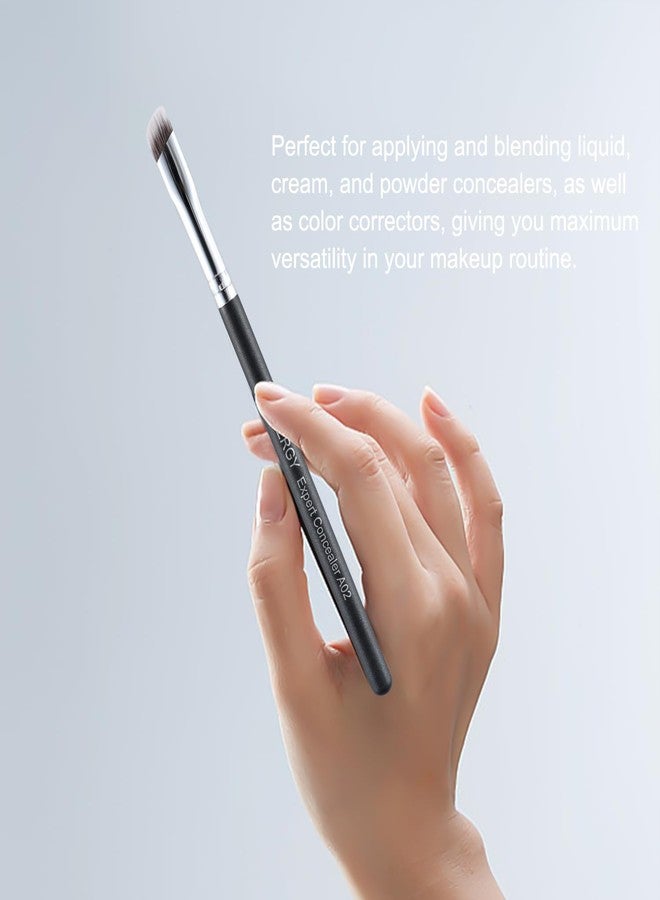 ENERGY Angled Concealer Brush Under Eye Premium Makeup Brush for Concealer Foundation Eyeshadow Nose Contours with Liquid Cream Powder Blending Contouring Vegan Eye Brush A02 - Image 5