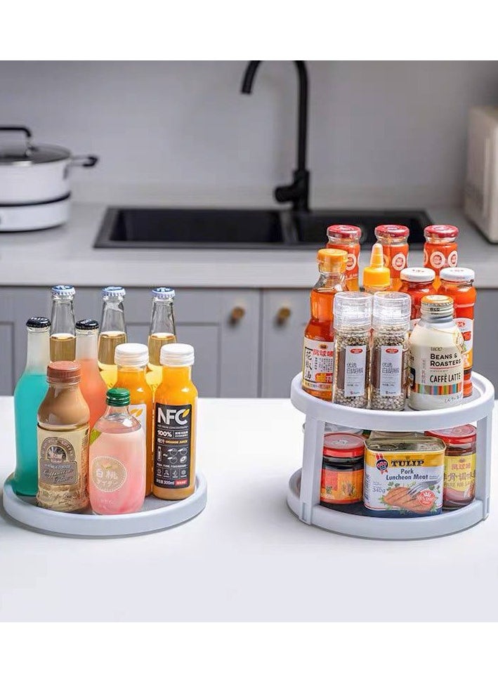 Spaceshoop Turntable Rotating Spice Rack Non Skid Cabinet Turntable Kitchen Organizer Storage Tray for Cabinet  Pantry  Refrigerato  Countertop Bathroom  - Image 2