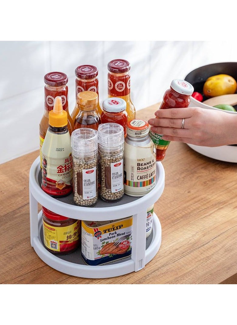 Spaceshoop Turntable Rotating Spice Rack Non Skid Cabinet Turntable Kitchen Organizer Storage Tray for Cabinet  Pantry  Refrigerato  Countertop Bathroom  - Image 3