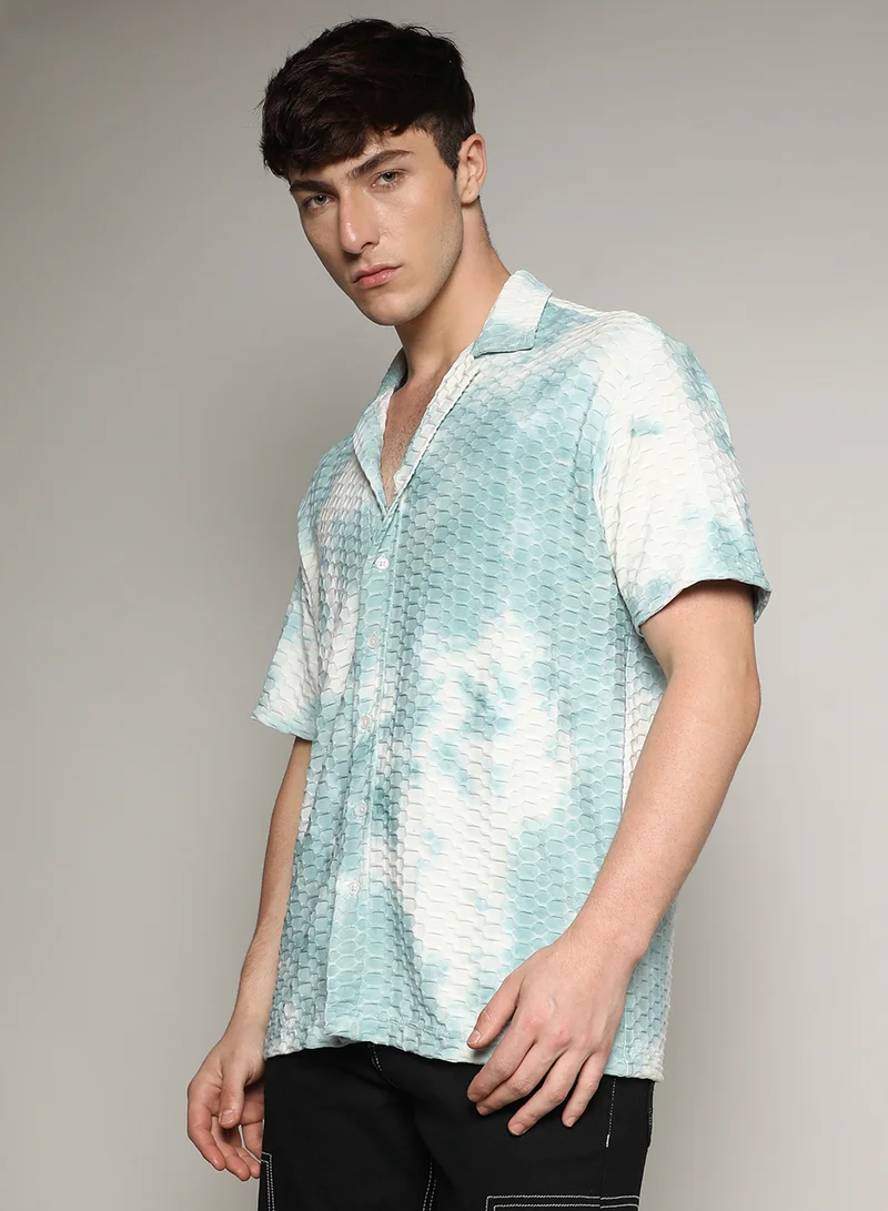 كامبوس سوترا Men's Multicolour Tie-Dye Honeycomb Shirt