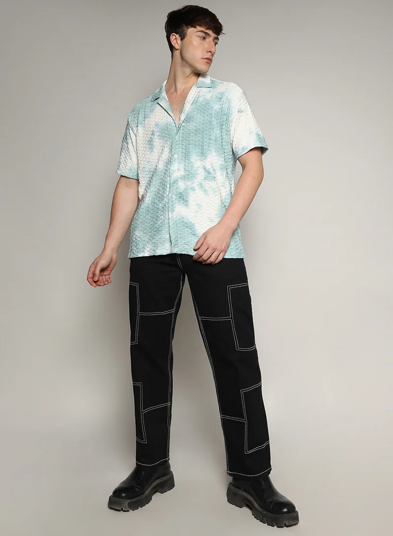 كامبوس سوترا Men's Multicolour Tie-Dye Honeycomb Shirt