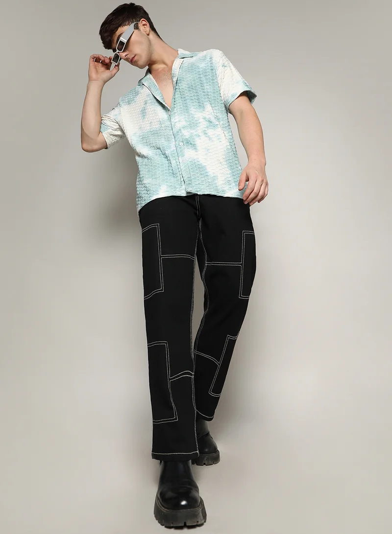 كامبوس سوترا Men's Multicolour Tie-Dye Honeycomb Shirt