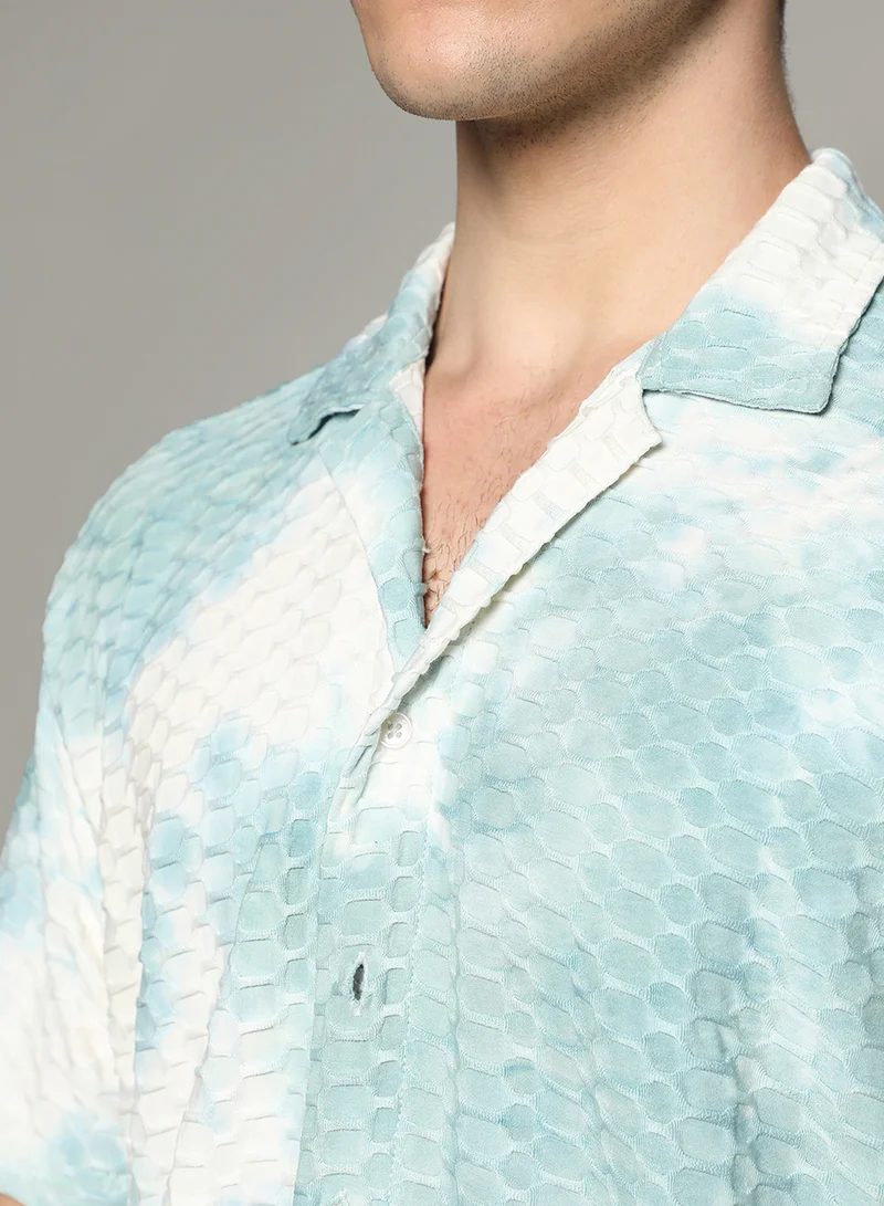 كامبوس سوترا Men's Multicolour Tie-Dye Honeycomb Shirt