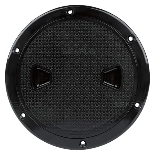 SEAFLO Marine Circular Non-Slip Screw Out Deck Plate Inspection Access Hatch 4"/6"/8" White/Black/Tan (6", Black) - Image 1