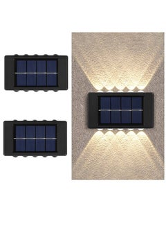 Rewell 2 Pack 10 Lamp Beads LED Solar Gardening Outdoor Decoration Accessories Waterproof Warm Light Wall Lamps Lighting the Yard and Garden  - Image 1