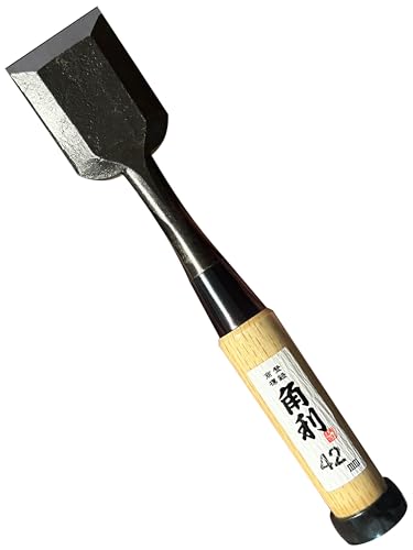 KAKURI Japanese Wood Chisel 42mm (1.65") for Woodworking, Made in JAPAN, Oire Nomi Japanese Woodworking Tool, Sharp Japanese Carbon Steel, White Oak Wood Handle - Image 1