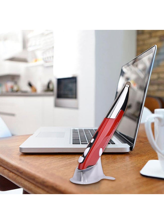 ماوس قلم بصري USB لاسلكي مع قلم إلكتروني لشاشة اللمس السعوية أحمر - Image 2