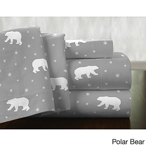 Pointehaven Flannel Deep Pocket Set with Oversized Flat Sheet  Queen  Heather grey - Image 5