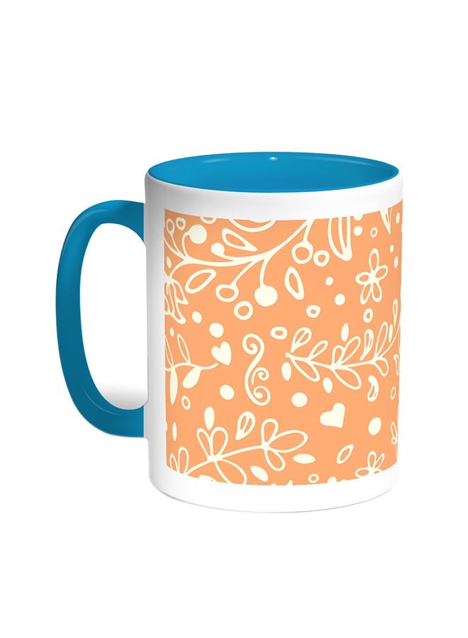 RYN Decorative - Tree Paper Printed Coffee Mug Turquoise/White 11ounce