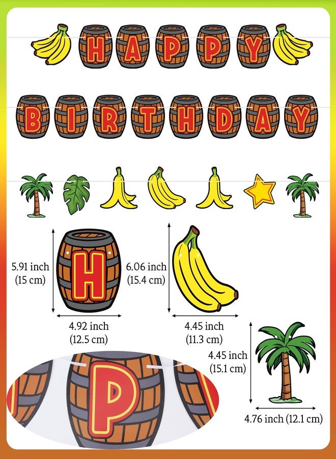 HOMEZZO Tropical Jungle Birthday Banner, Monkey Banana Theme Party Decoration for Safari Baby Shower Kids Birthday Party Supplies - Image 4