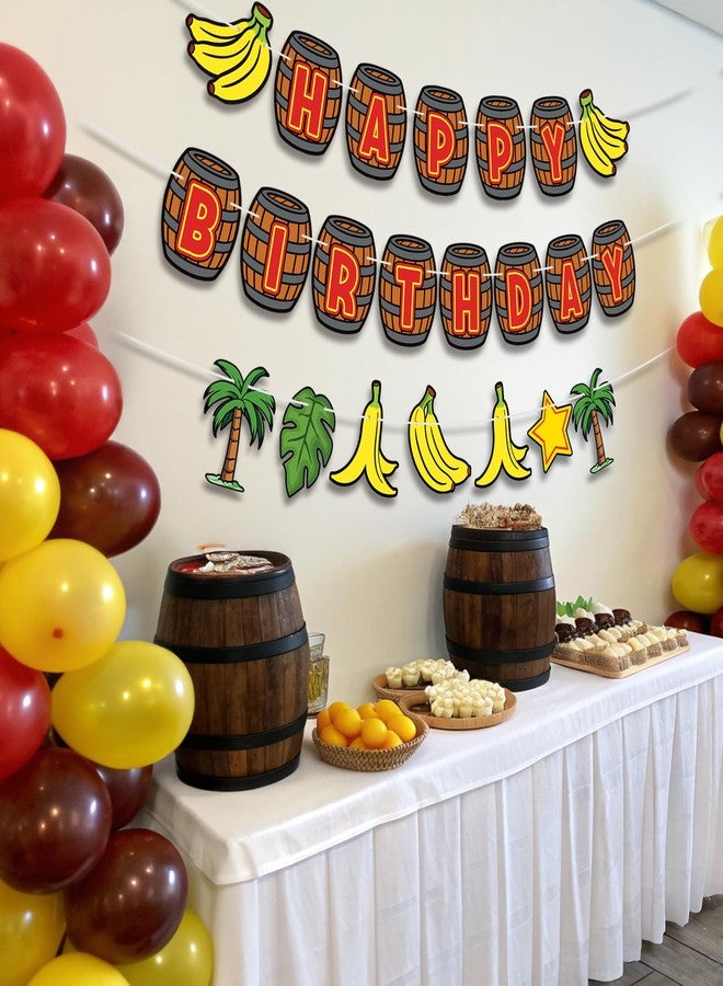 HOMEZZO Tropical Jungle Birthday Banner, Monkey Banana Theme Party Decoration for Safari Baby Shower Kids Birthday Party Supplies - Image 5